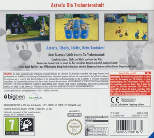 Astérix : Le Domaine des Dieux - Dos