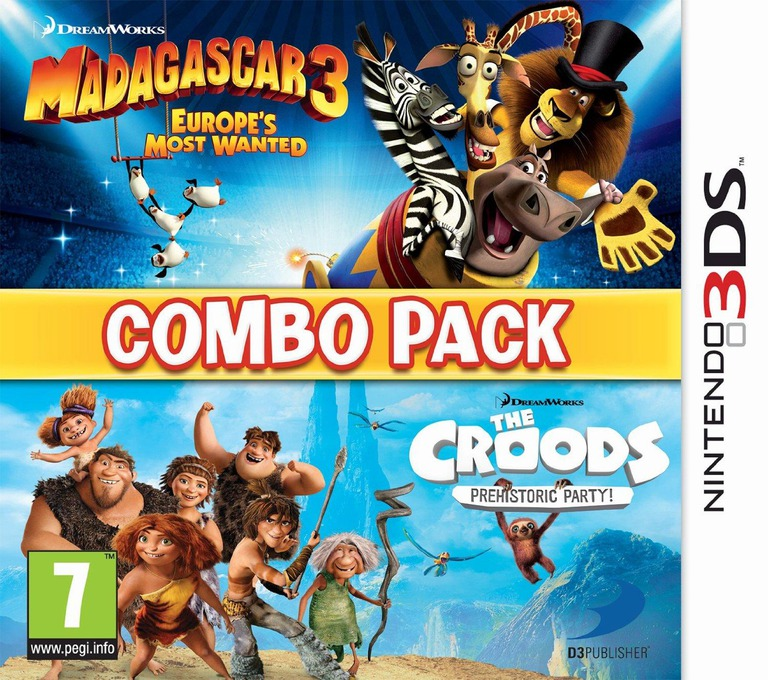 Combo Pack - Madagascar 3 - Europe's Most Wanted   Croods, The - Prehistoric Party!