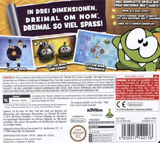 Cut the Rope : 3 en 1 - Dos