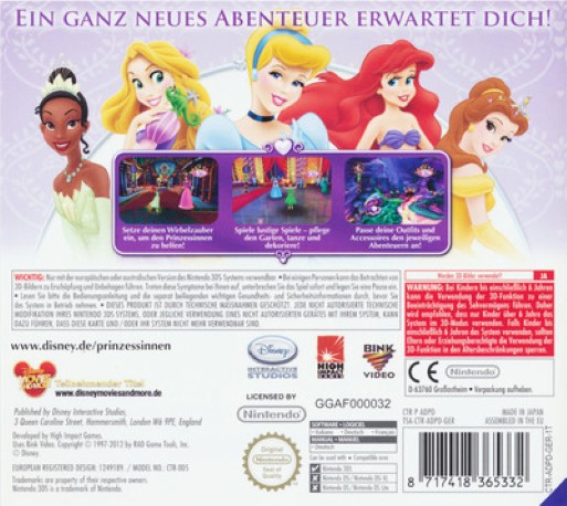 Disney Princesse : mon royaume enchanté - Dos