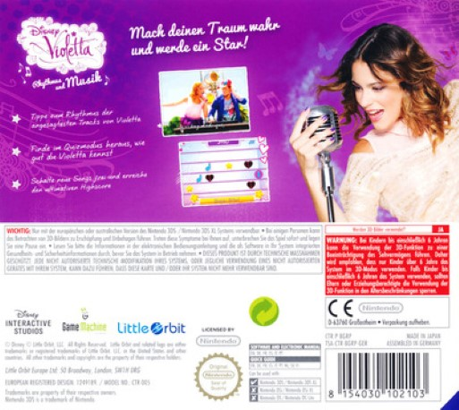 Disney Violetta : Rythme et Musique - Dos