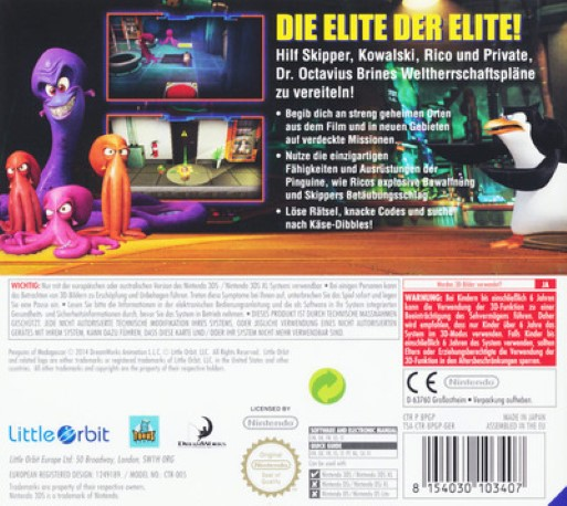 Les Pingouins De Madagascar - Dos