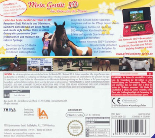Ma vie avec les chevaux 3D - Dos