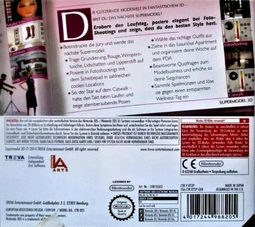 Ma Vie de Mannequin 3D - Dos