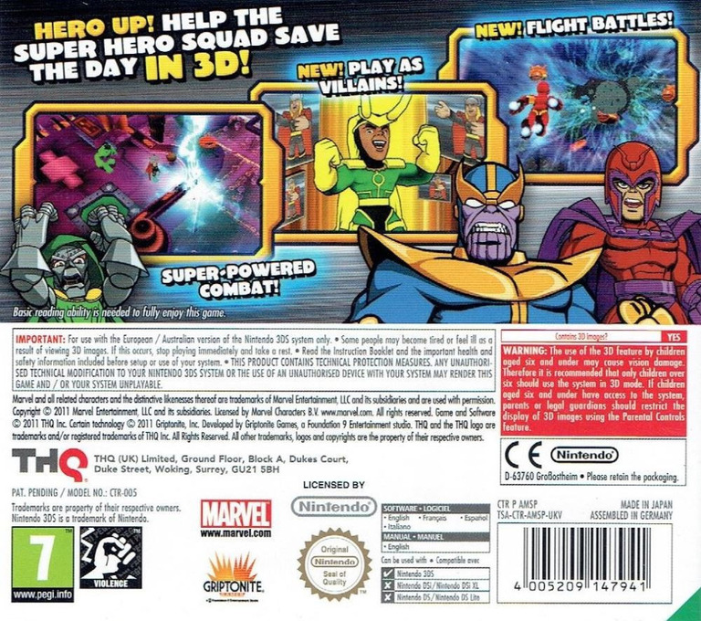 Marvel Super Hero Squad : Le Gant de l'Infini - Dos