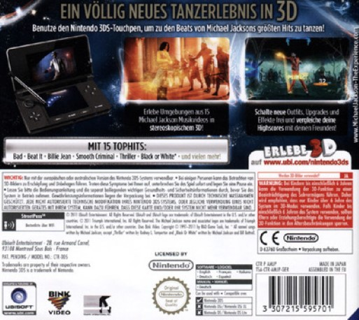 Michael Jackson : The Experience 3D - Dos