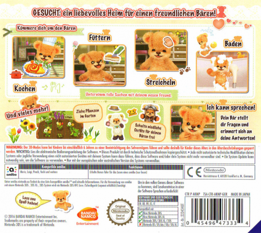 Mon ours et moi - Dos