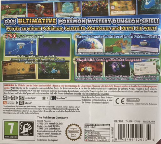 Pokémon Méga Donjon Mystère - Dos