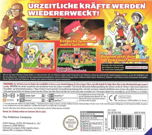 Pokémon Rubis Oméga - Dos