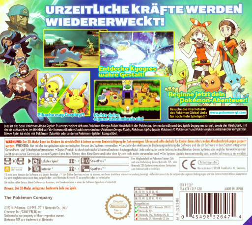 Pokémon Saphir Alpha - Dos