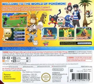 Pokémon Soleil dos