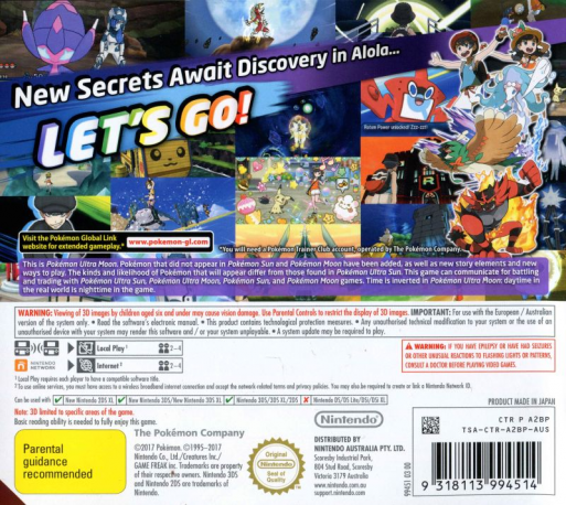 Pokémon Ultra Lune - Dos