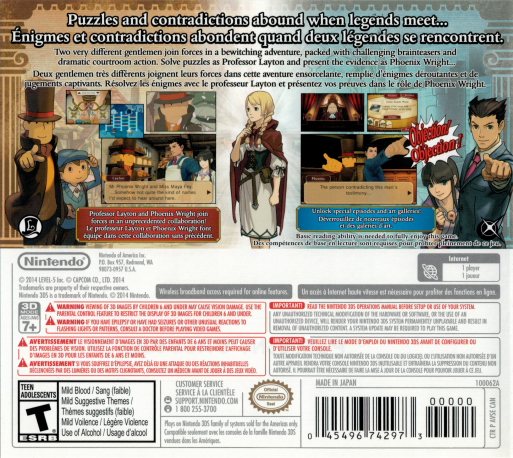Professeur Layton Vs Phoenix Wright - Ace Attorney - Dos