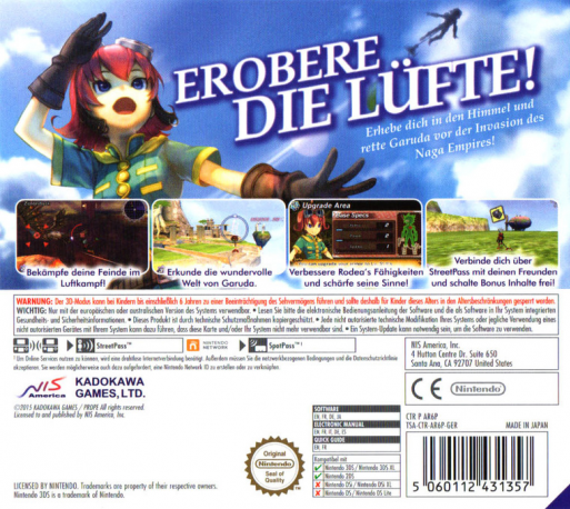 Rodea the Sky Soldier - Dos