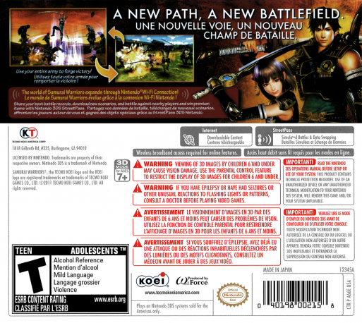 Samurai Warriors Chronicles - Dos