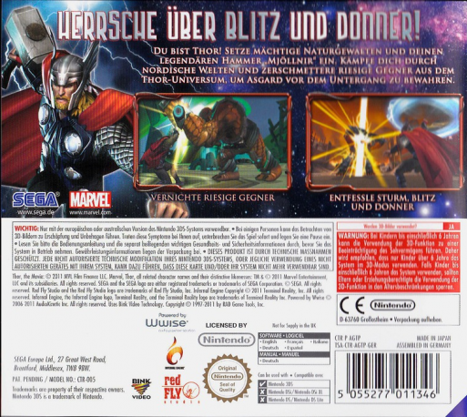 Thor : Dieu du Tonnerre - Dos