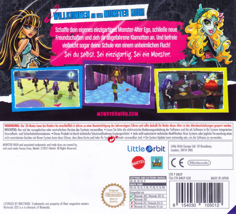 Une nouvelle élève à Monster High - Dos