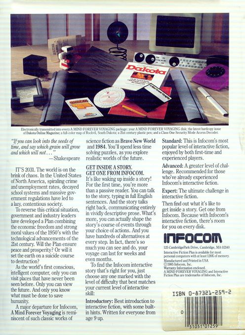 A Mind Forever Voyaging dos