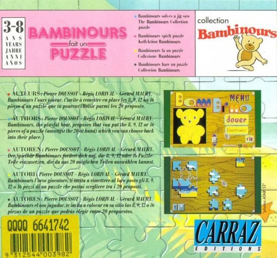 Bambinours Fait Un Puzzle - Dos