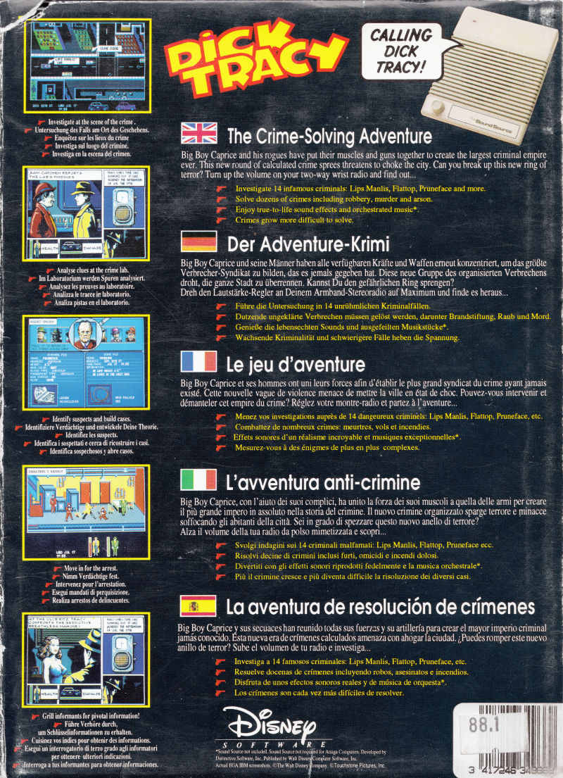 Dick Tracy - The Crime-solving Adventure - Dos