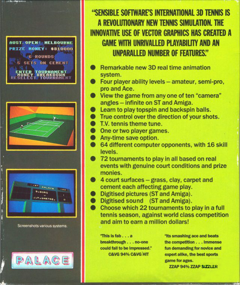 International 3d Tennis - Dos