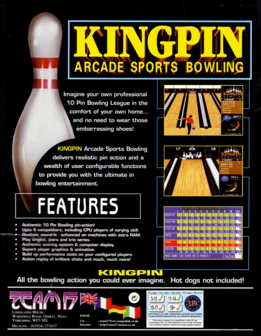 Kingpin - Arcade Sports Bowling - Dos