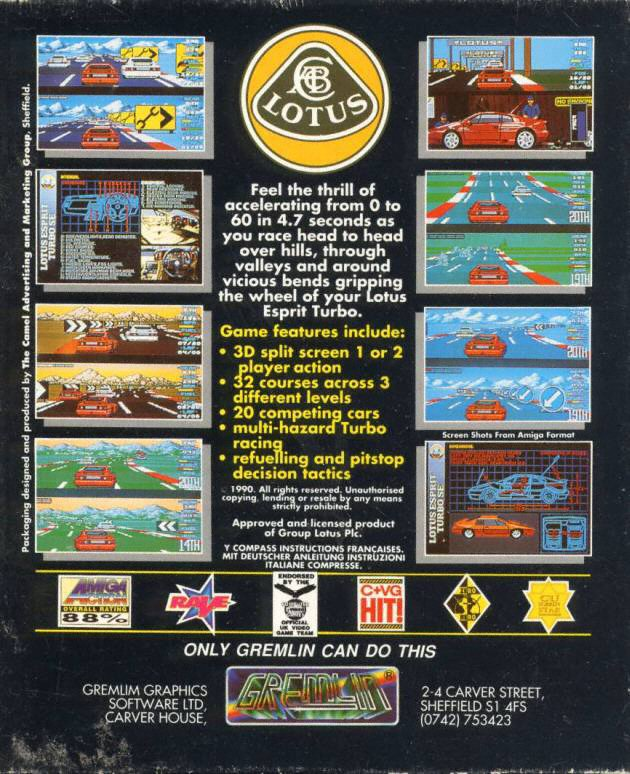 Lotus Esprit Turbo Challenge - Dos