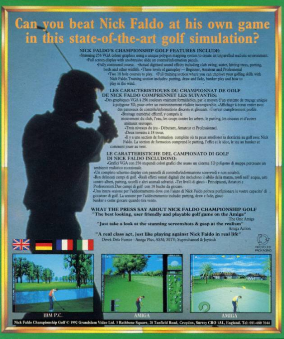 Nick Faldo's Championship Golf - Dos