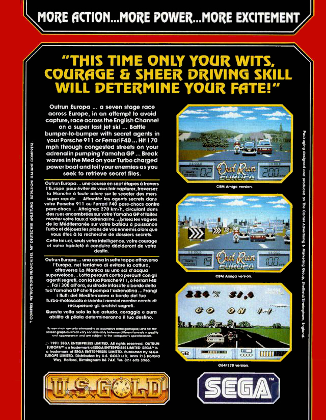 Out Run Europa - Dos