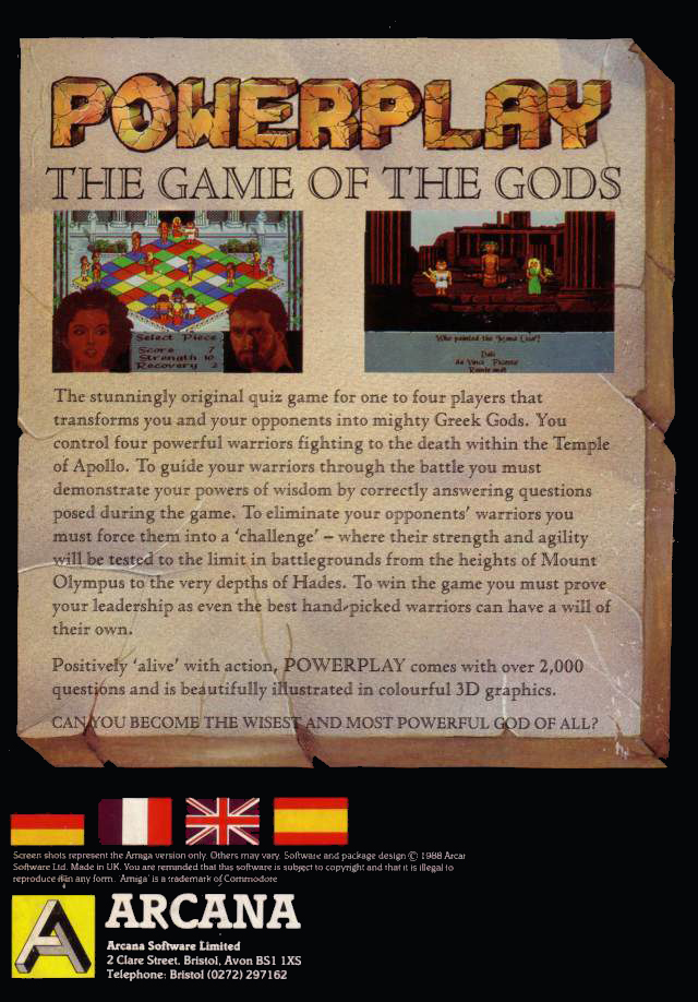 Powerplay - Le Jeu des Dieux - Dos