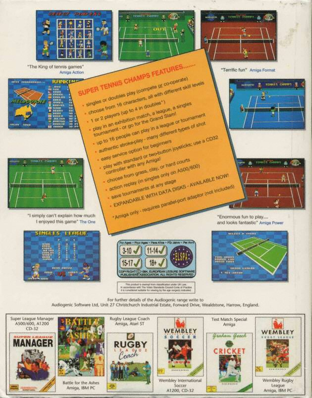 Super Tennis Champs - Dos