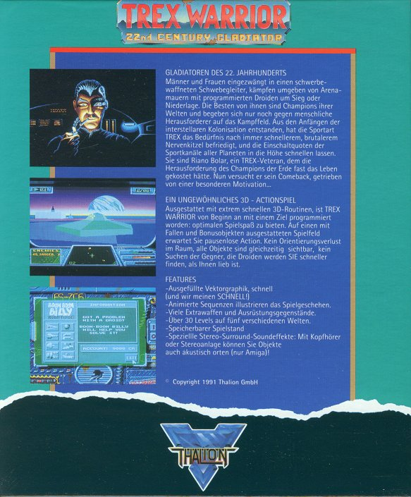 Trex Warrior - 22nd Century Gladiator - Dos