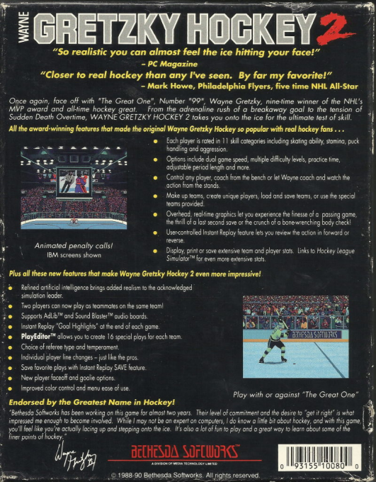 Wayne Gretzky Hockey 2 dos