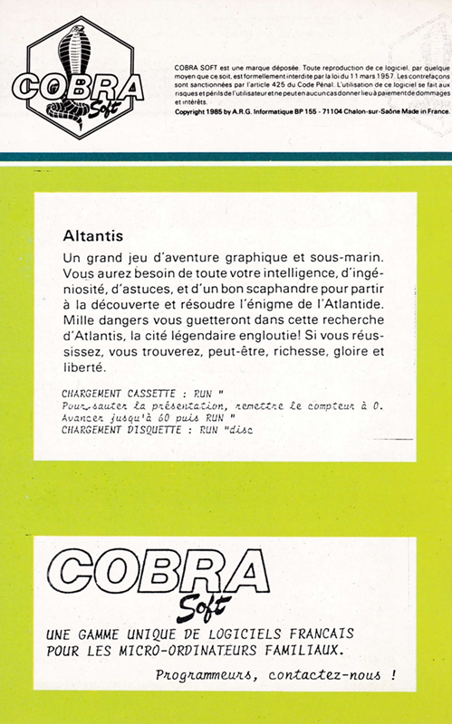 Atlantis (Cobra Soft) - Dos