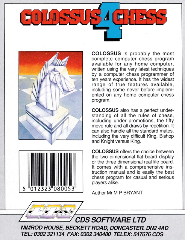 Colossus Chess 4 - Dos