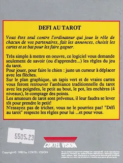 Défi Au Tarot dos