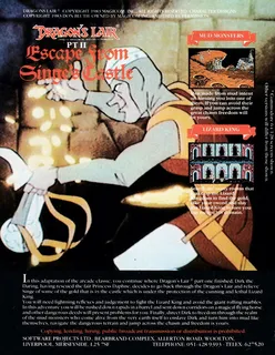 Dragon's Lair Part II - Escape from Singe's Castle dos