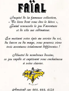 Faïal : Chevalier du Levant dos