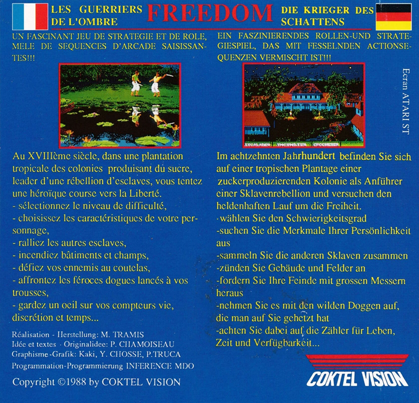 Freedom : Les Guerriers de l'Ombre - Dos