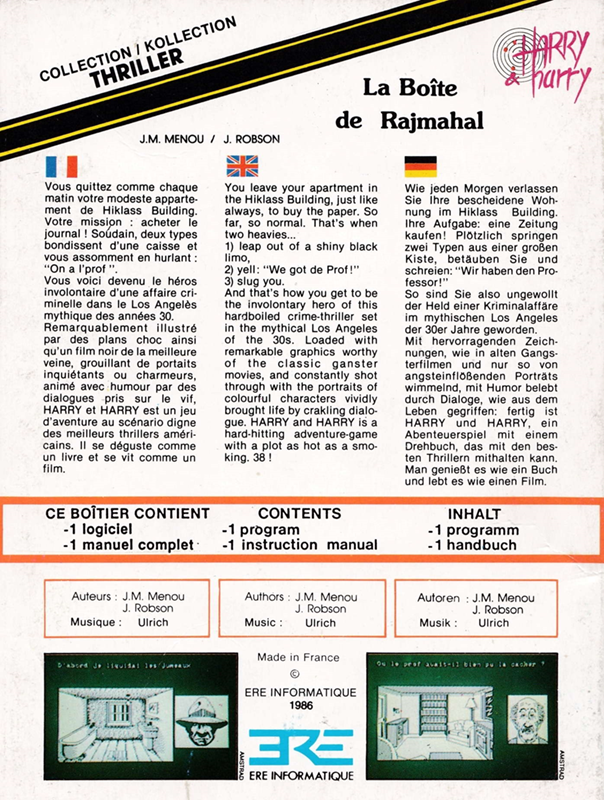 Harry & Harry : La Boite De Rajmahal - Dos