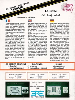 Harry & Harry : La Boite De Rajmahal dos