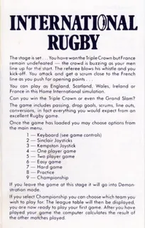 International Rugby dos