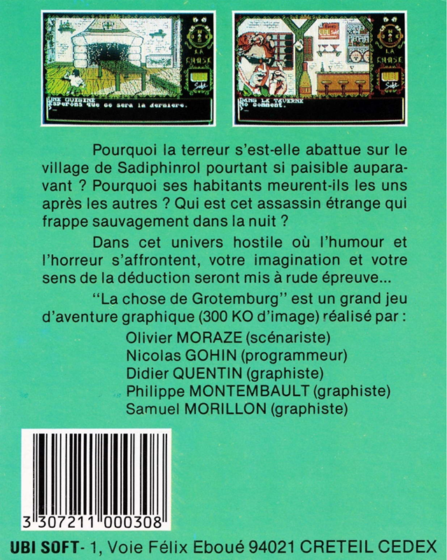 La Chose de Grotemburg - Dos