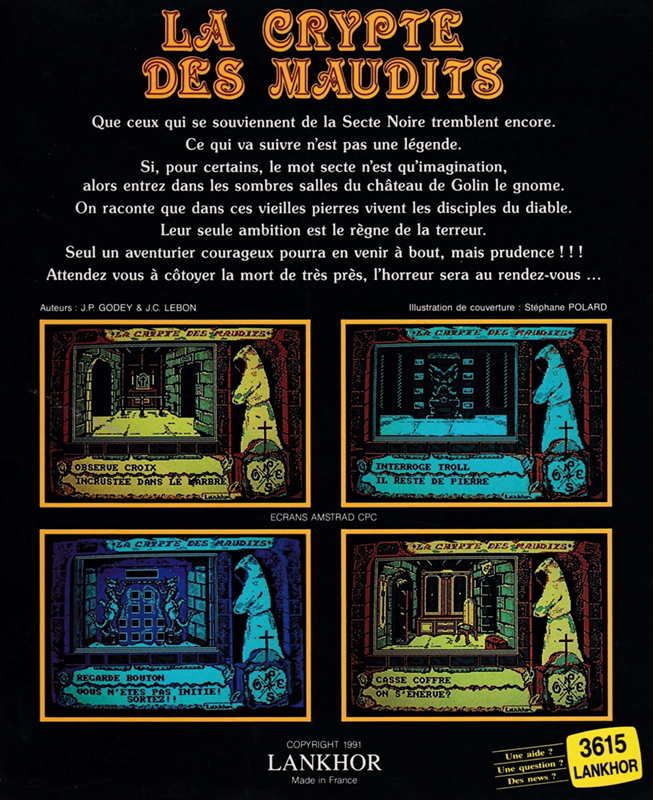 La Crypte des Maudits - Dos
