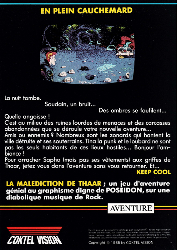 La Malédiction De Thaar - Dos