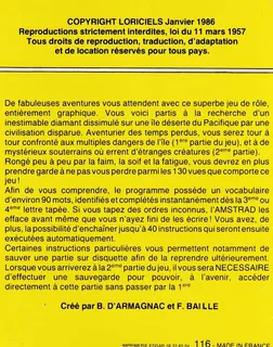 Le Diamant de l'Ile Maudite dos