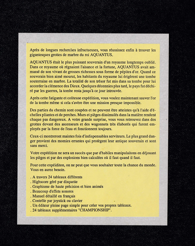 Les Mines du Roi Aquantus - Dos