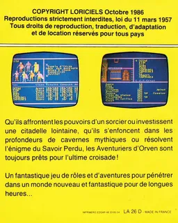 Les Templiers d'Orven dos