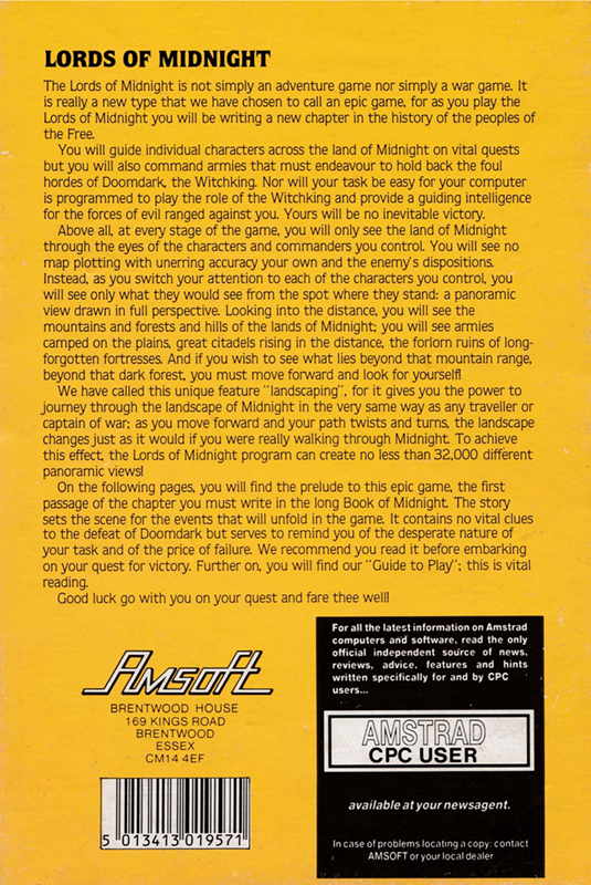 Lords Of Midnight - Dos