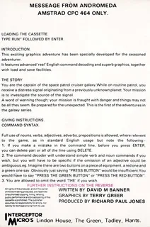 Message From Andromeda dos